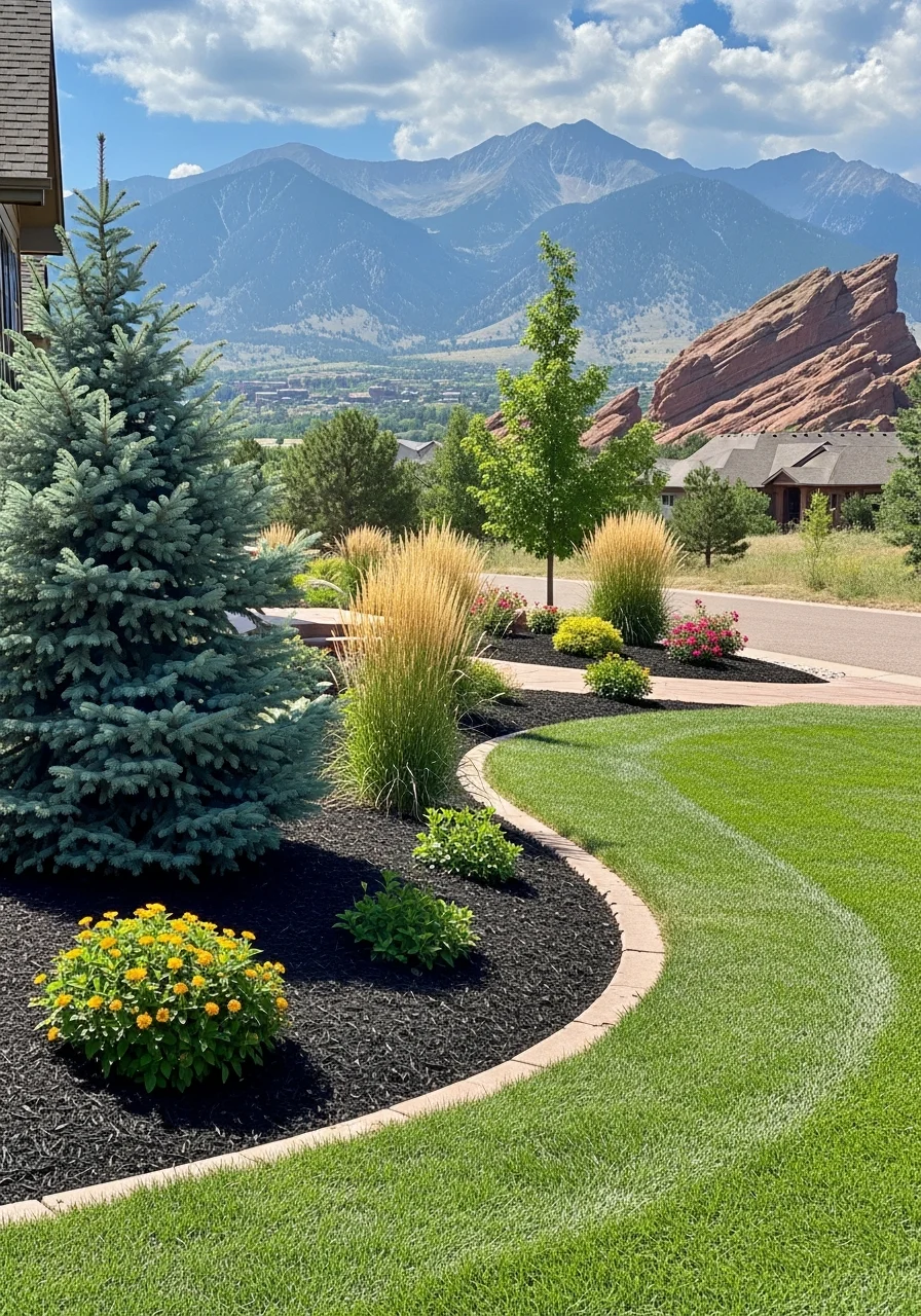 Professional technician performing work on a Golden property with mountain scenery visible.