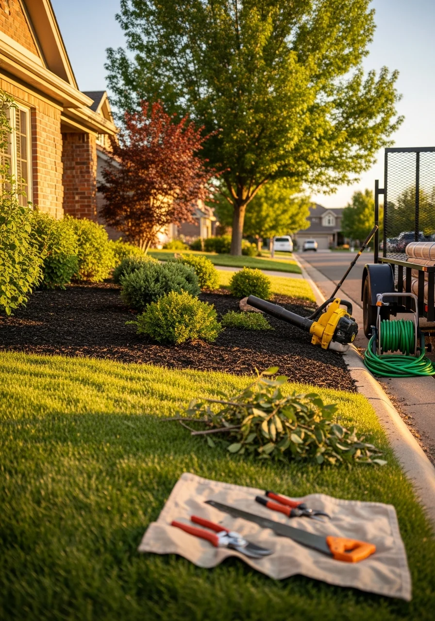 Sentry Property Service crew performing professional landscape maintenance in Littleton, CO.